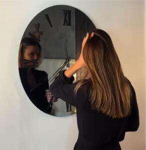 Orologio Da Muro Struttura, � uno specchio NERO FUME' ECLISSE XL Diametro 80 cm lancette in metallo numeri colore NERO a rilievo , l'orologio specchio