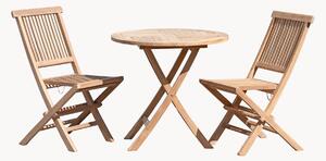 Set da giardino pieghevole in legno di teak Fun, set da 3