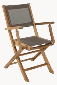 Set di 2 sedie da giardino pieghevoli in legno di teak con braccioli Fun