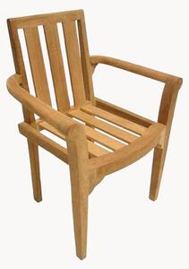 Set di 2 sedie da giardino in legno di teak con braccioli Fun