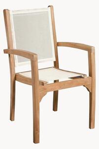 Set di 2 sedie da giardino in legno di teak con braccioli Fun