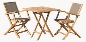 Set da giardino pieghevole in legno di teak Fun, set da 3