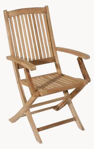 Set di 2 sedie da giardino pieghevoli in legno di teak con braccioli Fun