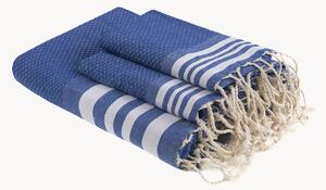 Set di 3 asciugamani in cotone fatto a mano Hamptons