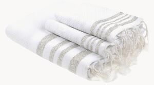 Set di 3 asciugamani in cotone fatto a mano Hamptons
