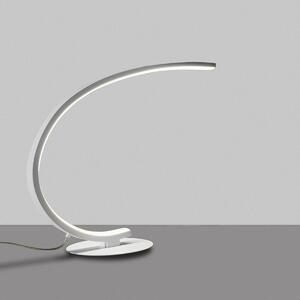 Lampada da tavolo IOLE L - Struttura in alluminio bianco opale, LED 12W 600lm 3000K, Dimmerabile Push integrato - Design Minimalista Gealuce