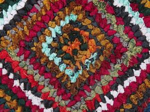 Tappeto di pezza Tappeto fatto a mano bohémien intrecciato in cotone Multicolore 140 x 200 cm Beliani