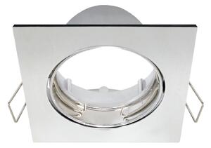 Portafaretto da incasso GU10 Clane, quadrato, argento, orientabile, foro incasso 7.5 cm