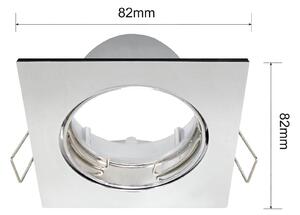 Portafaretto da incasso GU10 Clane, quadrato, argento, orientabile, foro incasso 7.5 cm
