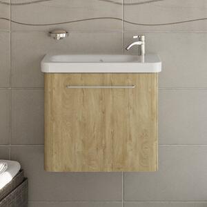 Kamalu mobiletto bagno 60 cm profondità ridotta colore rovere | lac-iris-60-r