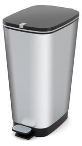 Cestino per la spazzatura in plastica argentato con pedale 50 l Chic Bin – KIS