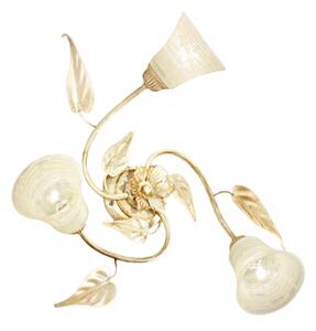 Plafoniera classica due p illuminazione tosca pl3 e14 led metallo vetro bianco paglierino - Due P Illuminazione
