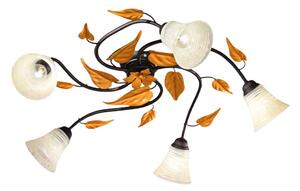 Plafoniera classica due p illuminazione tosca pl5 e14 led metallo vetro bianco paglierino - Due P Illuminazione