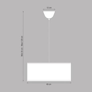 Lampadario Moderno Sitia grigio in cotone, D. 48.0 cm, L. 48.0 cm, 3 luci, INSPIRE