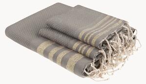 Set di 3 asciugamani in cotone fatto a mano Hamptons