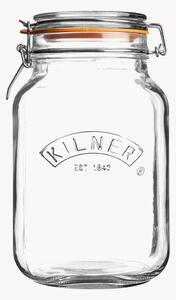Set di 4 barattoli quadrati in vetro con chiusura a clip Kilner