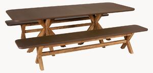 Set di mobili da giardino con gambe in legno di acacia Macabane, set da 3