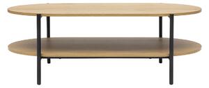 Tavolino ovale finitura legno chiaro quercia e metallo L115 cm BRUNA