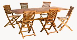 Set da pranzo da giardino in legno di teak Maeva, set da 7