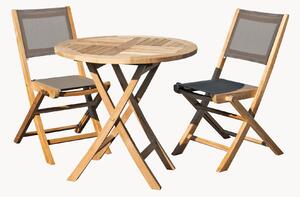 Set da giardino pieghevole in legno di teak Fun, set da 3