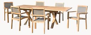 Set da giardino in legno di teak Fun, set da 7