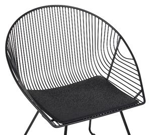 Set di 2 sedie da pranzo con struttura in metallo Nero sedile in ecopelle design industriale moderno Beliani