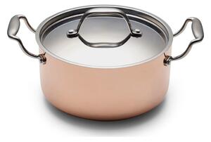 Pentola in acciaio inox e rame con coperchio incluso adatta all'induzione 3 l – Blomsterbergs