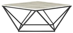 Tavolino da caffè di colore beige nero 80 x 80 cm MDF effetto marmo soggiorno Beliani