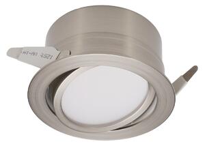 Faretto da incasso LED Ori Lindi tondo argento, orientabile foro incasso 8.3 cm luce cct regolazione da bianco caldo a bianco freddo