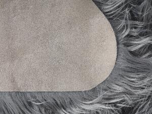 Tappeto in finta pelle di pecora grigio 53 x 88 cm alto pelo rustico Beliani