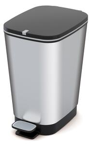 Cestino per la spazzatura in plastica argentato con pedale 35 l Chic Bin – KIS