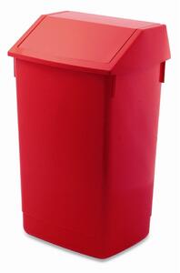 Cestino per la spazzatura in plastica rosso per raccolta differenziata 60 l – Addis