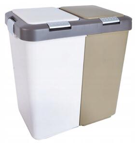 Cestino per la spazzatura in plastica bianco/beige per raccolta differenziata 2x20 l Duo Dust – Orion