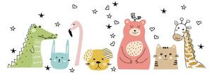 Adesivo murale per bambini Animali messaggeri d'amore, 90 x 60 cm - Ambiance