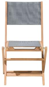 Set di 2 sedie da giardino in legno chiaro di acacia pieghevoli Beliani