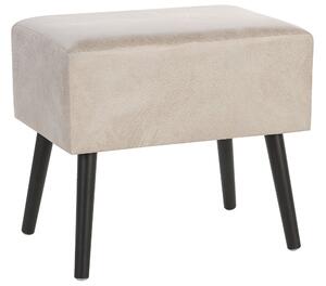 Tavolino con contenitore in ecopelle beige gambe nere 46 x 50 x 35 cm Valigia Beliani