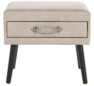 Tavolino con contenitore in ecopelle beige gambe nere 46 x 50 x 35 cm Valigia Beliani