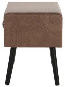 Tavolino con rivestimento in velluto marrone gambe nere 46 x 50 x 35 cm Valigia Beliani
