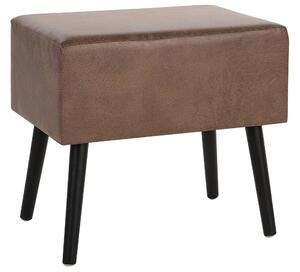 Tavolino con rivestimento in velluto marrone gambe nere 46 x 50 x 35 cm Valigia Beliani