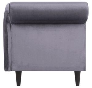 Chaise longue Rivestimento in velluto grigio con contenitore a versione sinistra con supporto Beliani