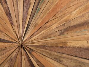 Decorazione da parete in legno di teak Multicolore ø 60 cm rotondo rustico Beliani
