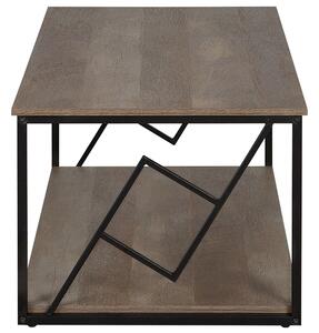 Tavolino Piano in Legno Scuro Struttura in Metallo Nero 120 x 60 cm Rettangolare Moderno Soggiorno Industriale Beliani
