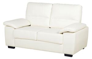 Set divano 3 + 2 posti in ecopelle color crema da soggiorno stile moderno Beliani