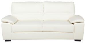 Set divano 3 + 2 posti in ecopelle color crema da soggiorno stile moderno Beliani