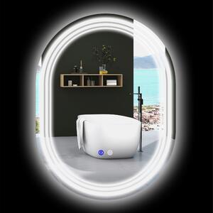 Kleankin Specchio Bagno con Luce LED a 3 Temperature, Controlli Touch e Antiappannamento, 80x60cm|Aosom