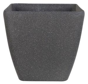 Vaso per piante fioriera in poliresina solida grigio scuro in miscela di pietra quadrata 42 x 42 cm resistente ai raggi UV Beliani