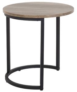 Nido di tavoli in 2 pezzi base in metallo MDF effetto legno scuro stile industriale Beliani