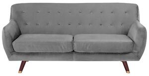 Set da soggiorno in velluto grigio 3 posti poltrona a 2 posti con bottoni trapuntati sullo schienale Beliani