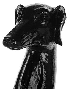 Scultura Cane Nero Finitura Lucida 80 cm Figura Decorativa moderna Beliani