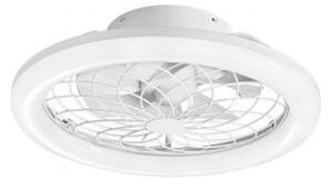 Plafoniera led con ventilatore etesia in alluminio e acrilico bianc